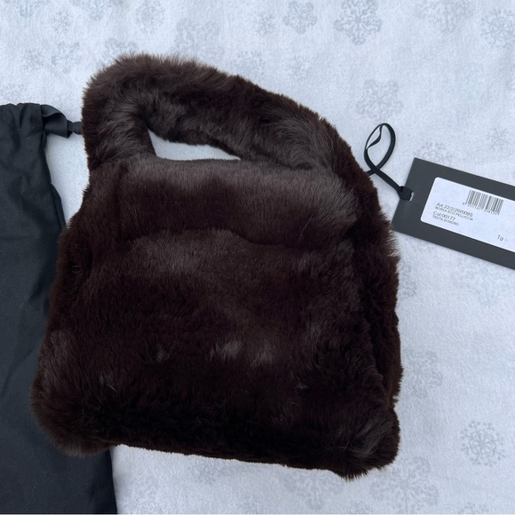 Blumarine faux fur bag with rhinestone logo - Picture 7 of 12